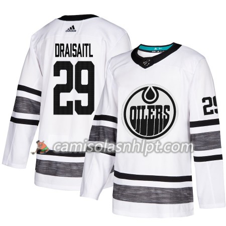 Camisola Edmonton Oilers Leon Draisaitl 29 2019 All-Star Adidas Branco Authentic - Homem